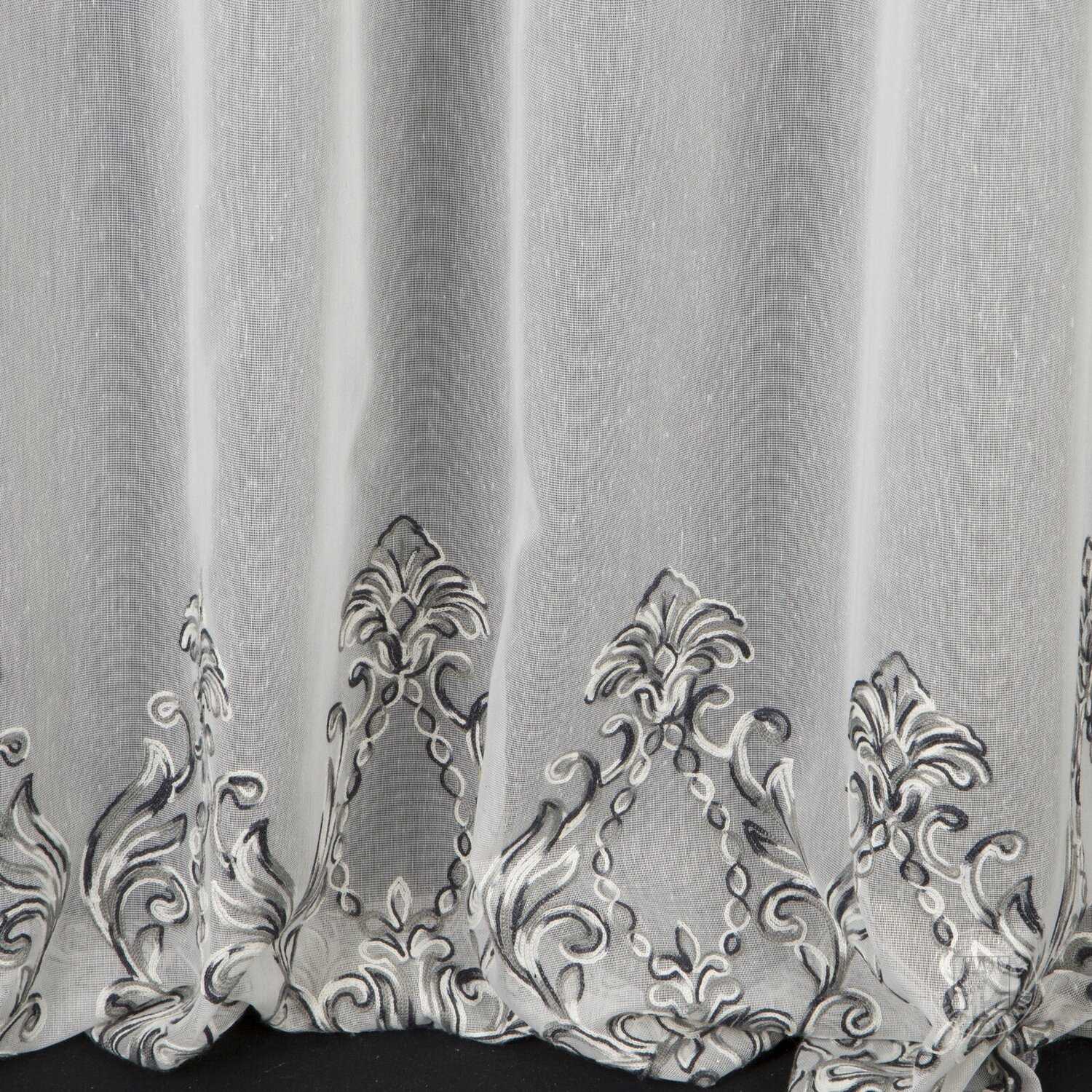 Záclona metráž 3310182 krémová/čierna 300cm