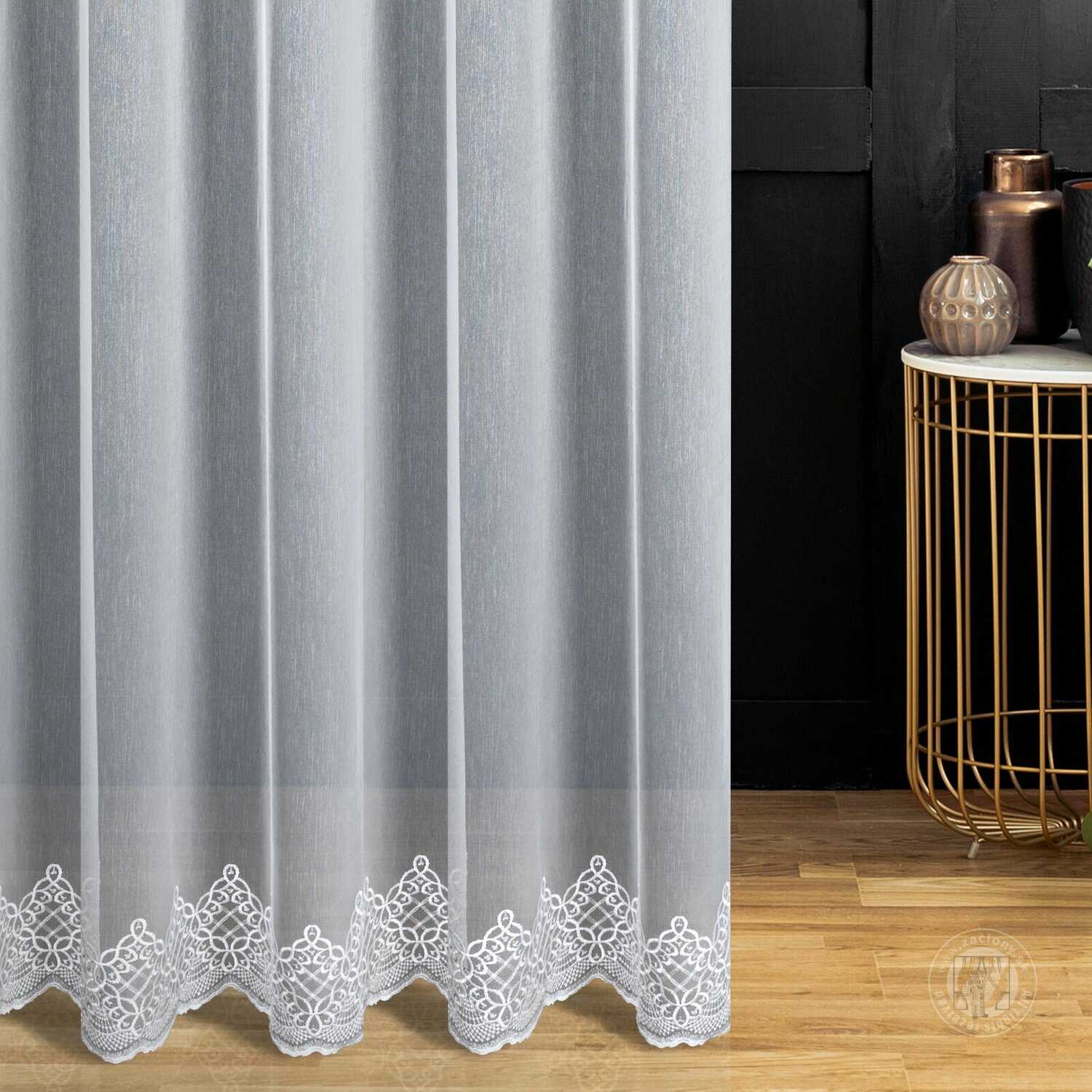 Záclona metráž 112755/ADEN biela/strieborná 280cm