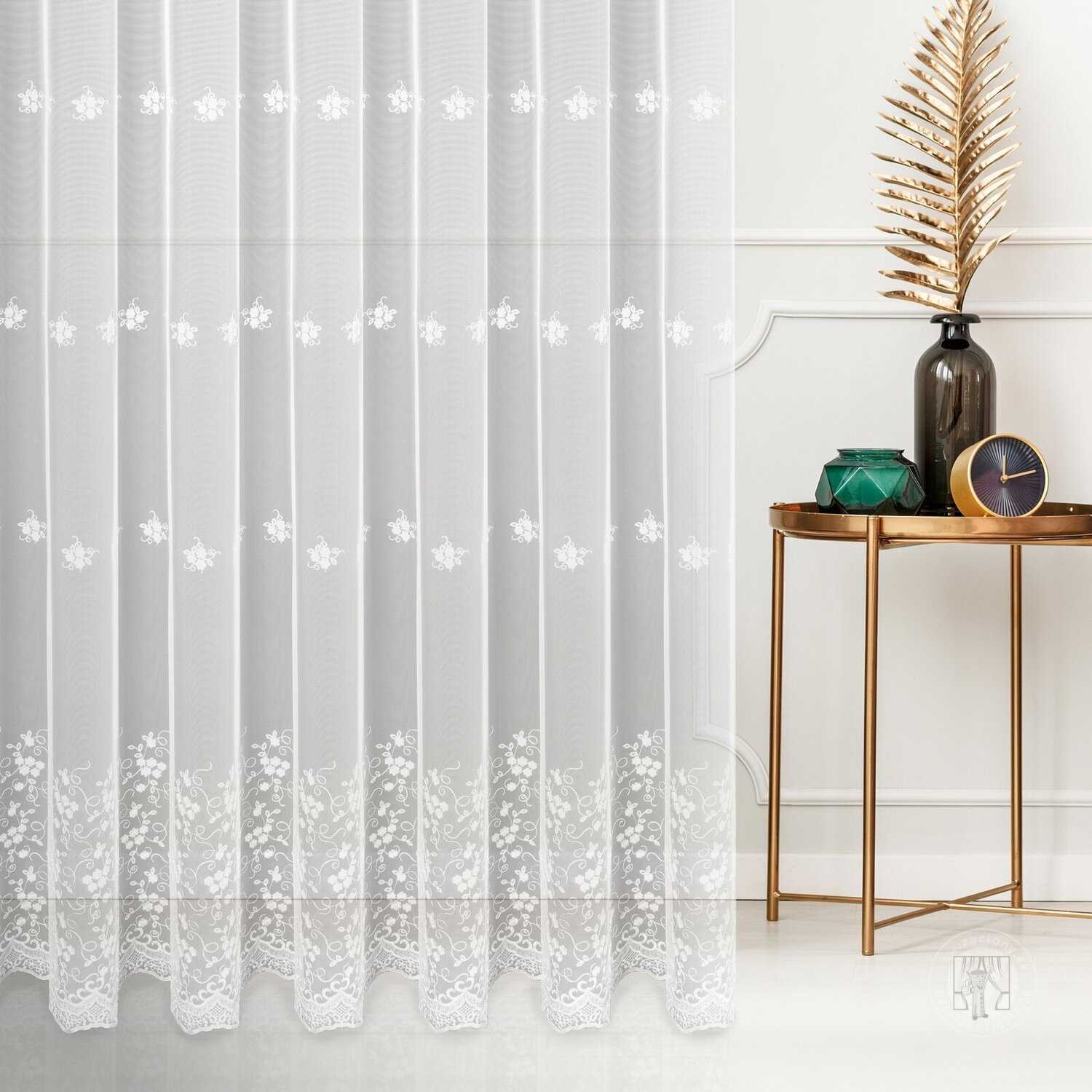 Záclona metráž 14153 biela 280cm