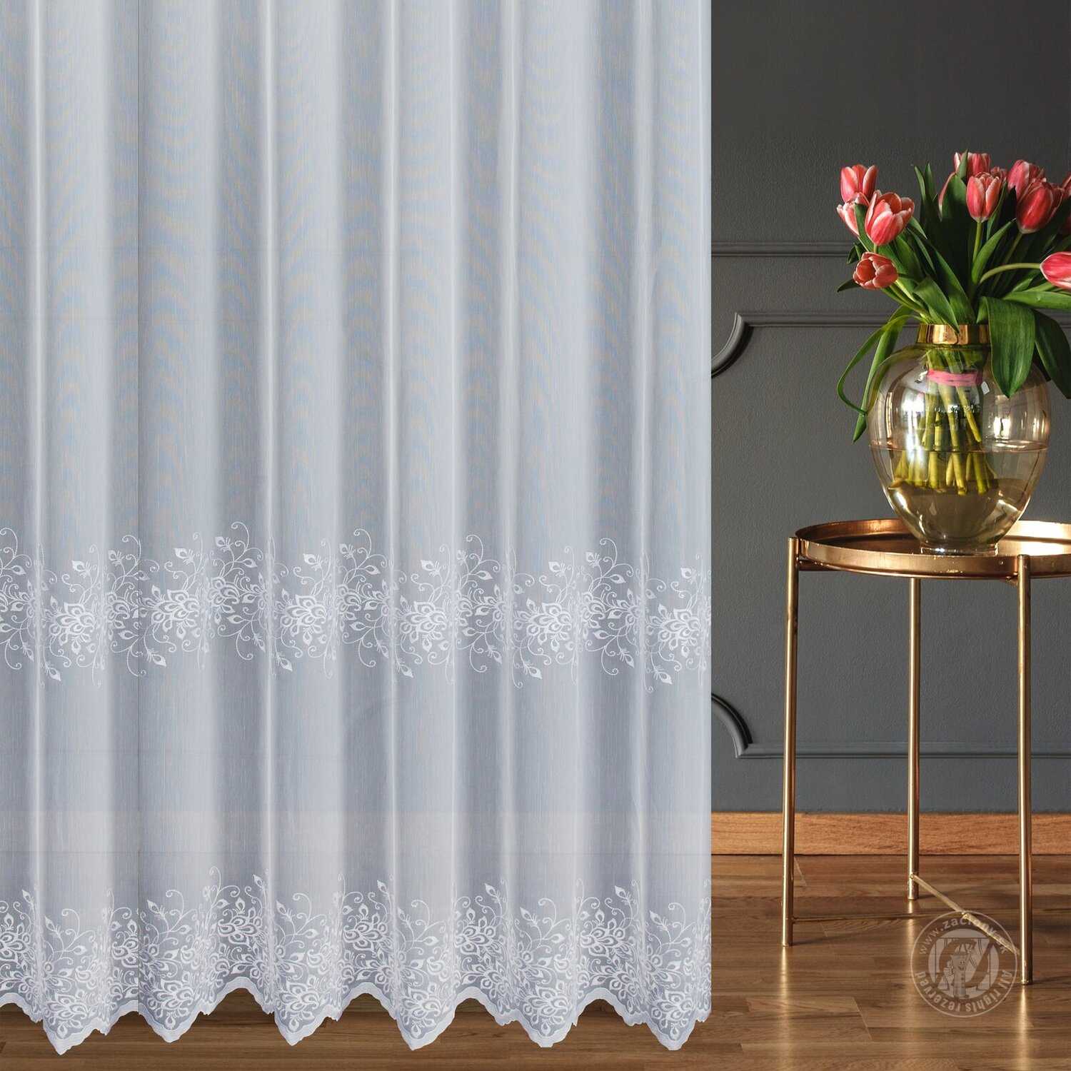 Záclona metráž 28015/ADEN biela 300cm