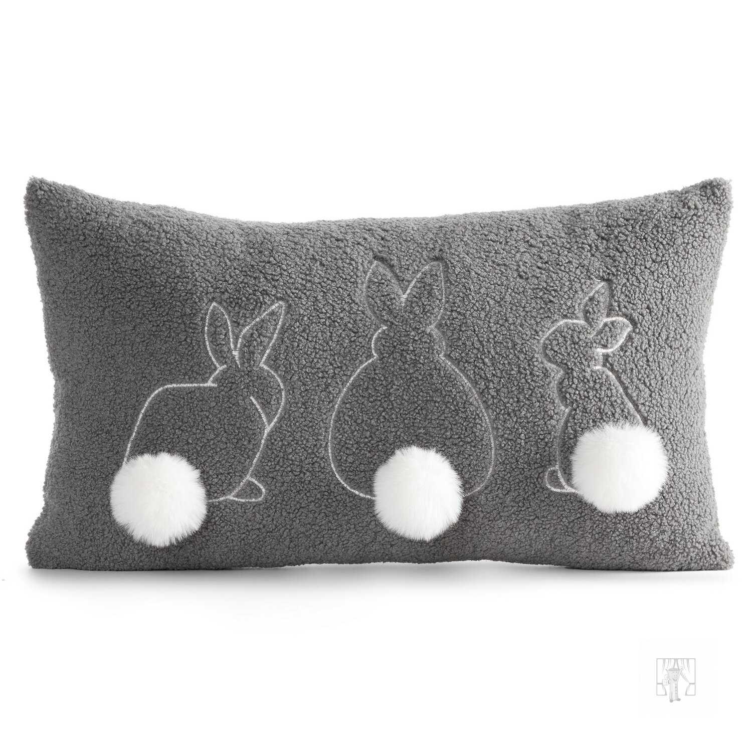 Veľkonočná obliečka na vankúš JAR/37 30x50cm oceľová/biela