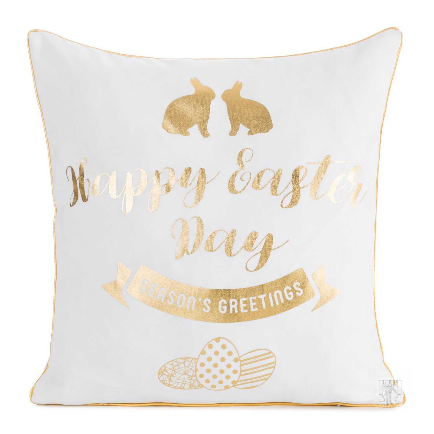 Veľkonočná obliečka na vankúš JAR/65 45x45cm biela/zlatá