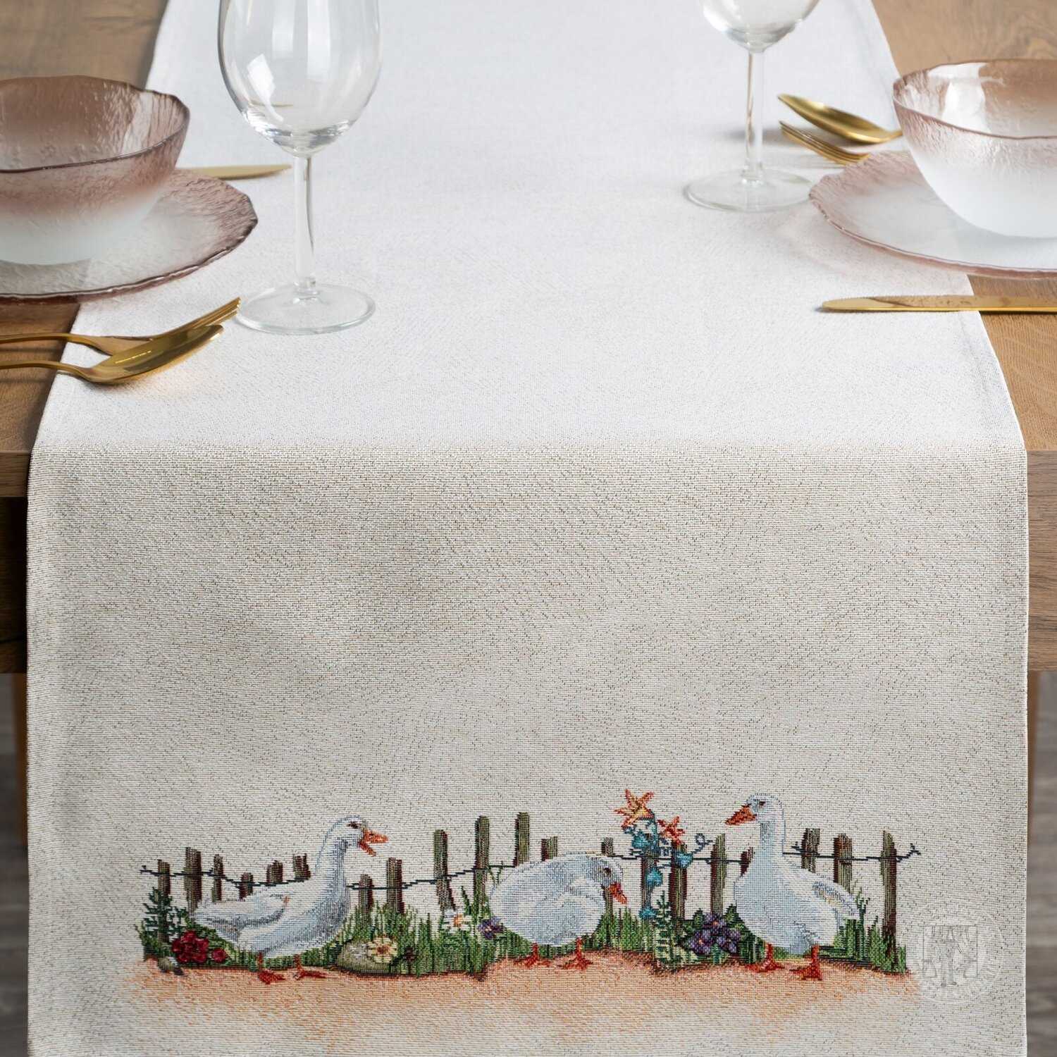 Veľkonočný gobelínový obrus 4097 45x140cm naturálny