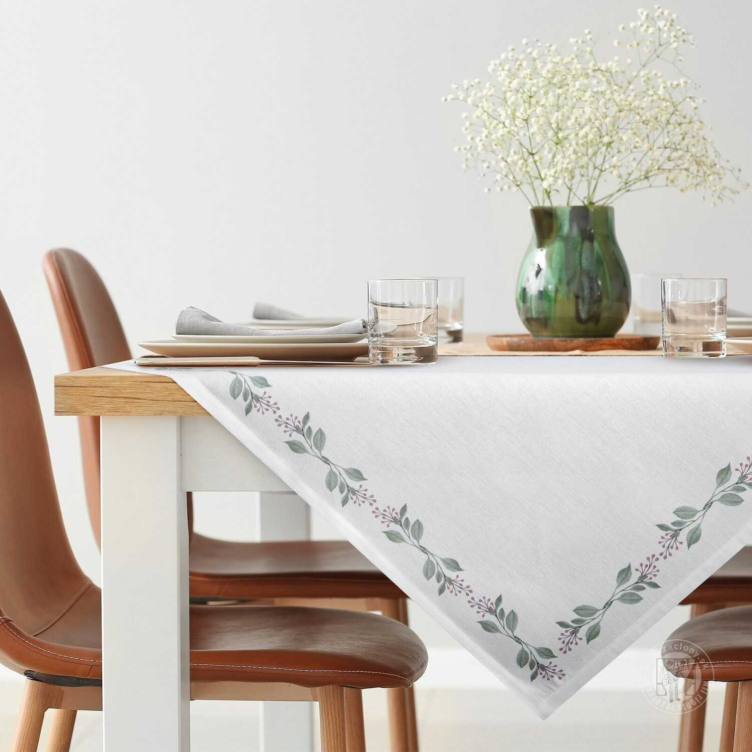 Obrus LILY biely/zelený