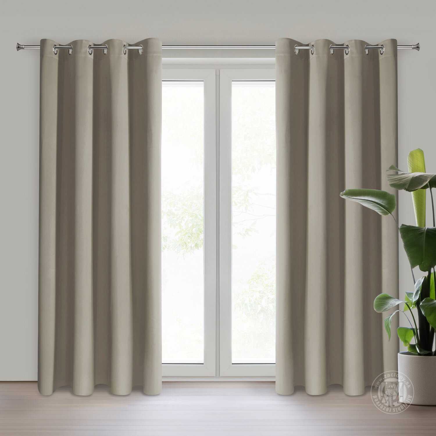 Záves NERISA na krúžkoch 140x250cm cappuccino