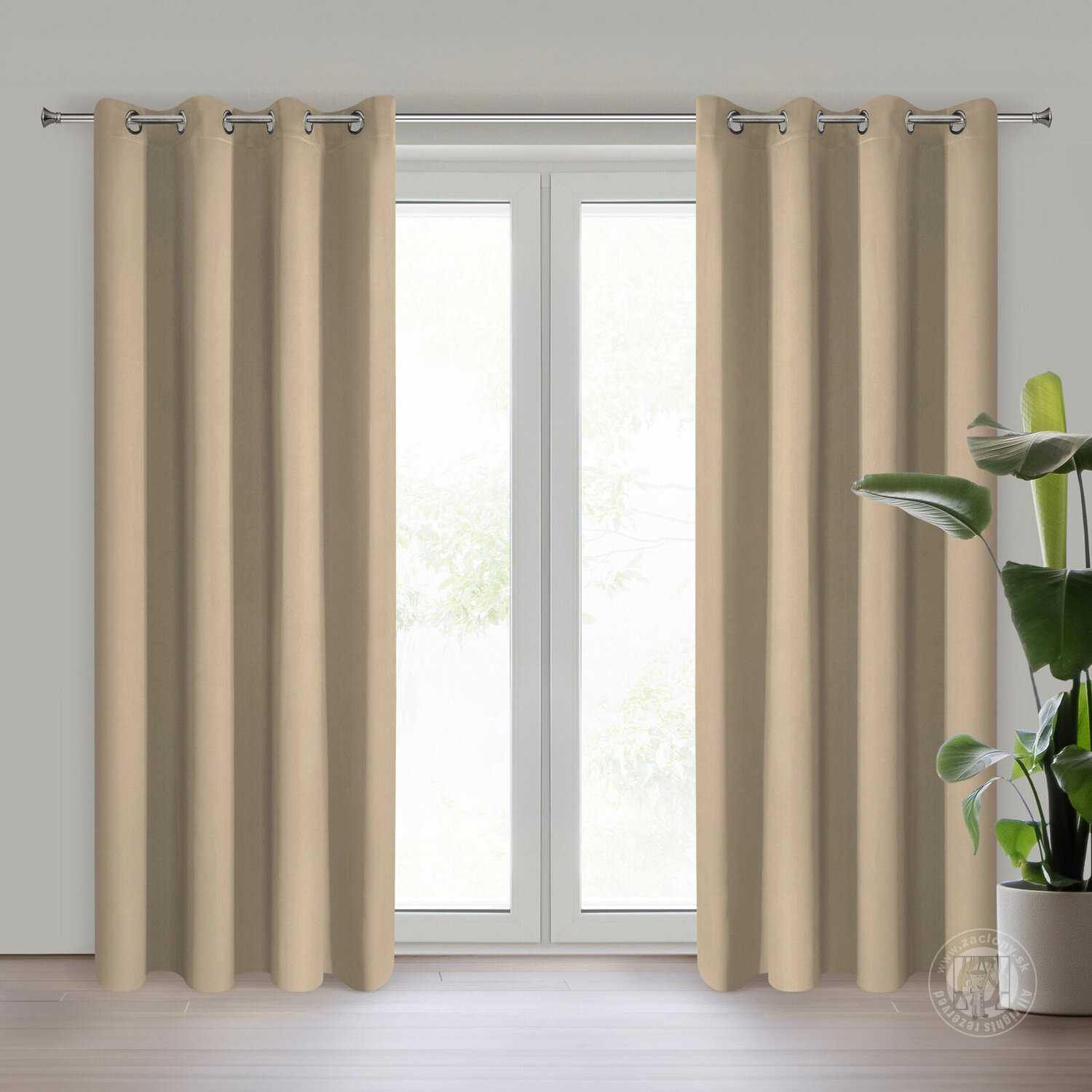 Záves NERISA na krúžkoch 140x250cm béžový
