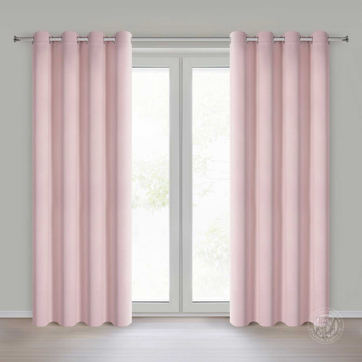 Záves NERISA na krúžkoch 140x250cm púdrovo ružový