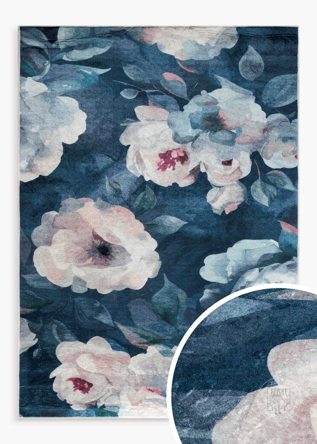 Kusový koberec LOTUS5 modrý/púdrový