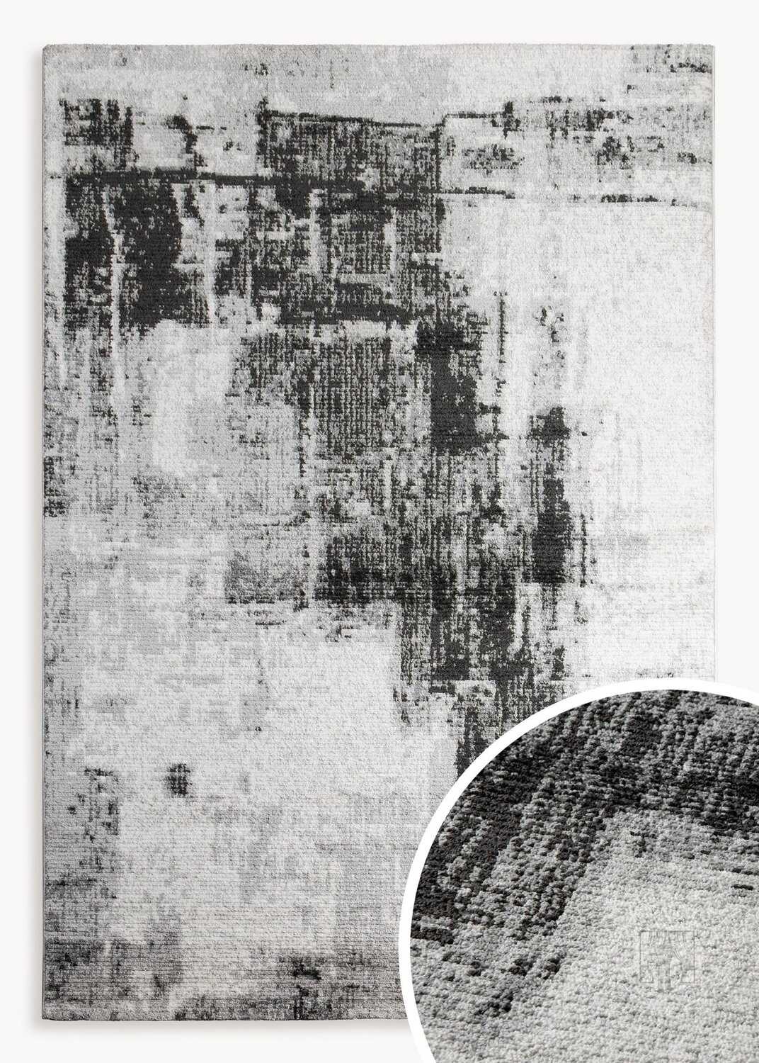 Kusový koberec ASIA3 sivý/čierny