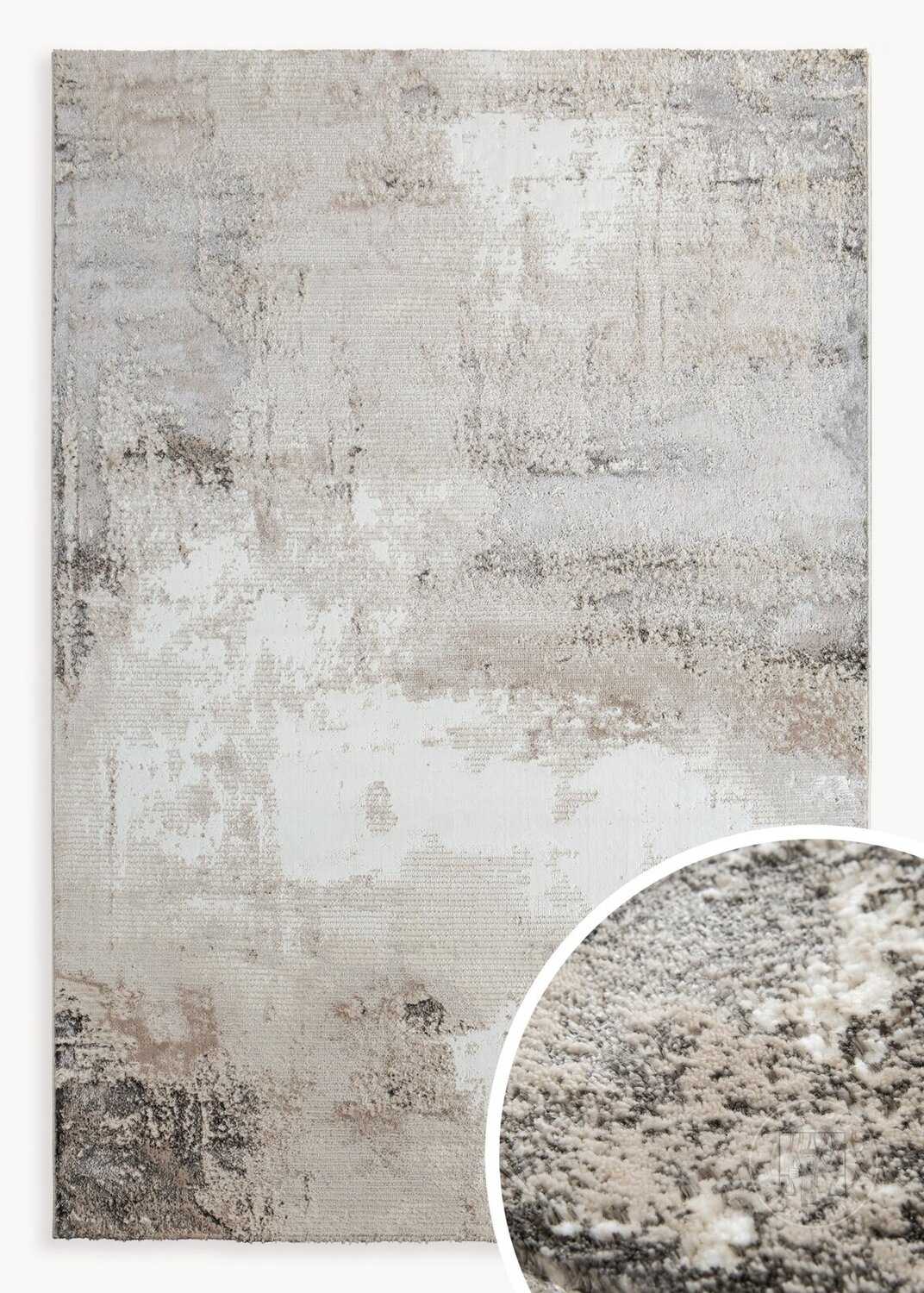 Kusový koberec ASIA4 svetlosivý/biely