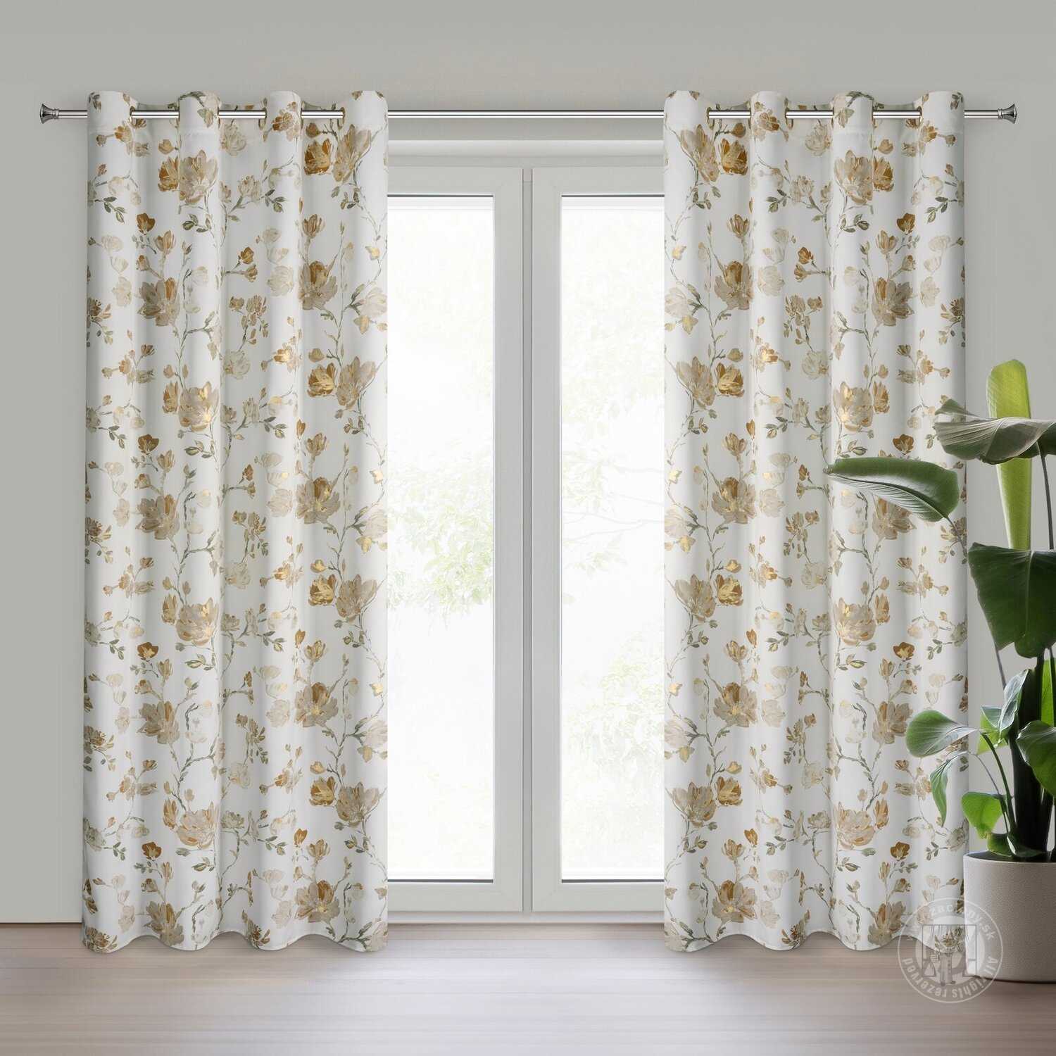 Záves NELIA na krúžkoch 140x250cm biely/béžový