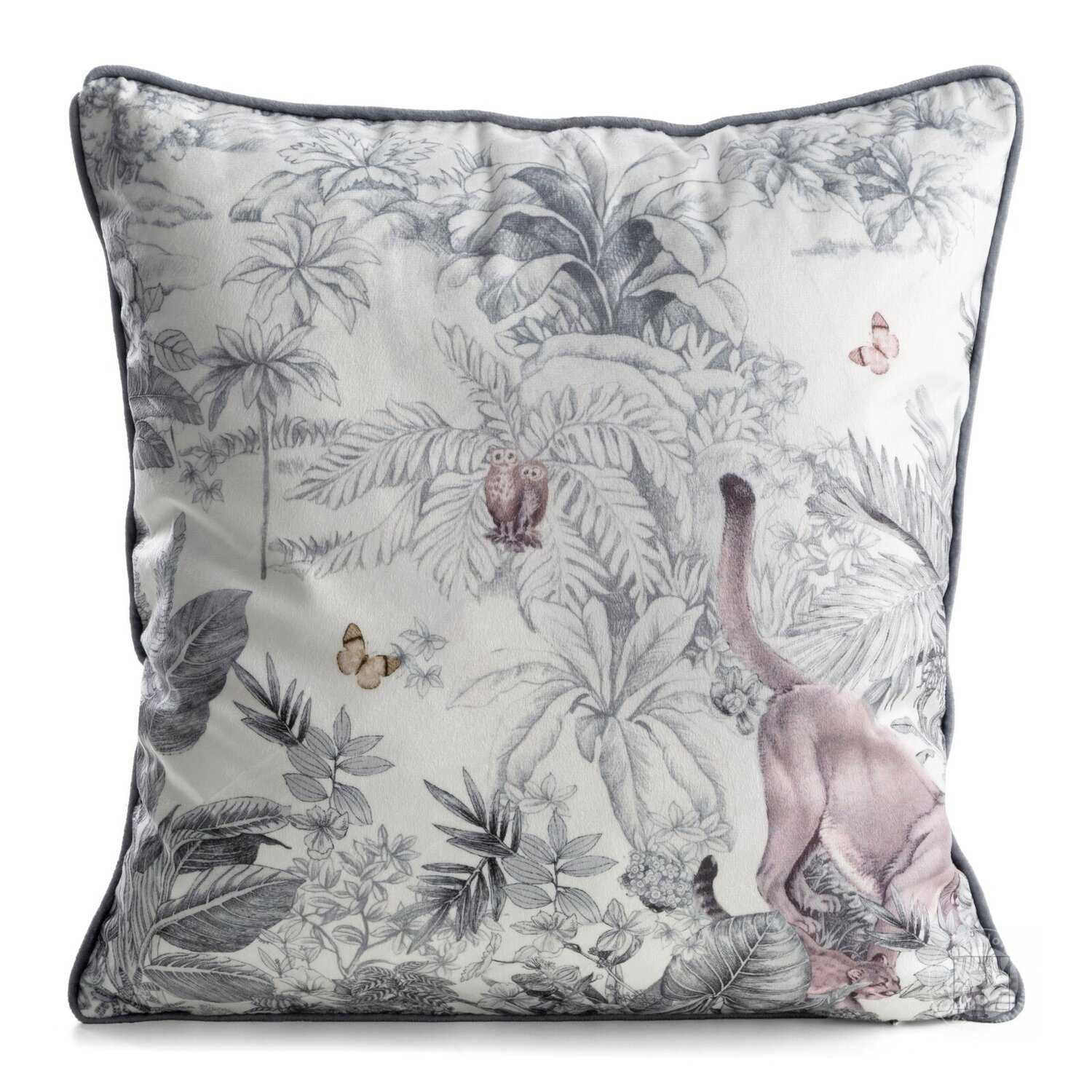  Obliečka na vankúš VELVET 45x45cm biela/sivá