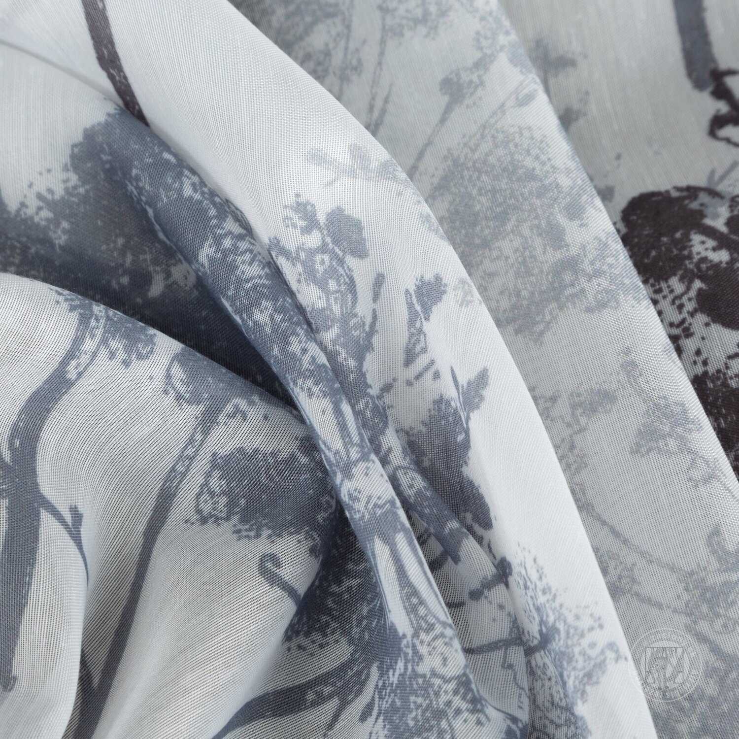 Záclona metráž 53821/BAT biela/grafitová, 285cm