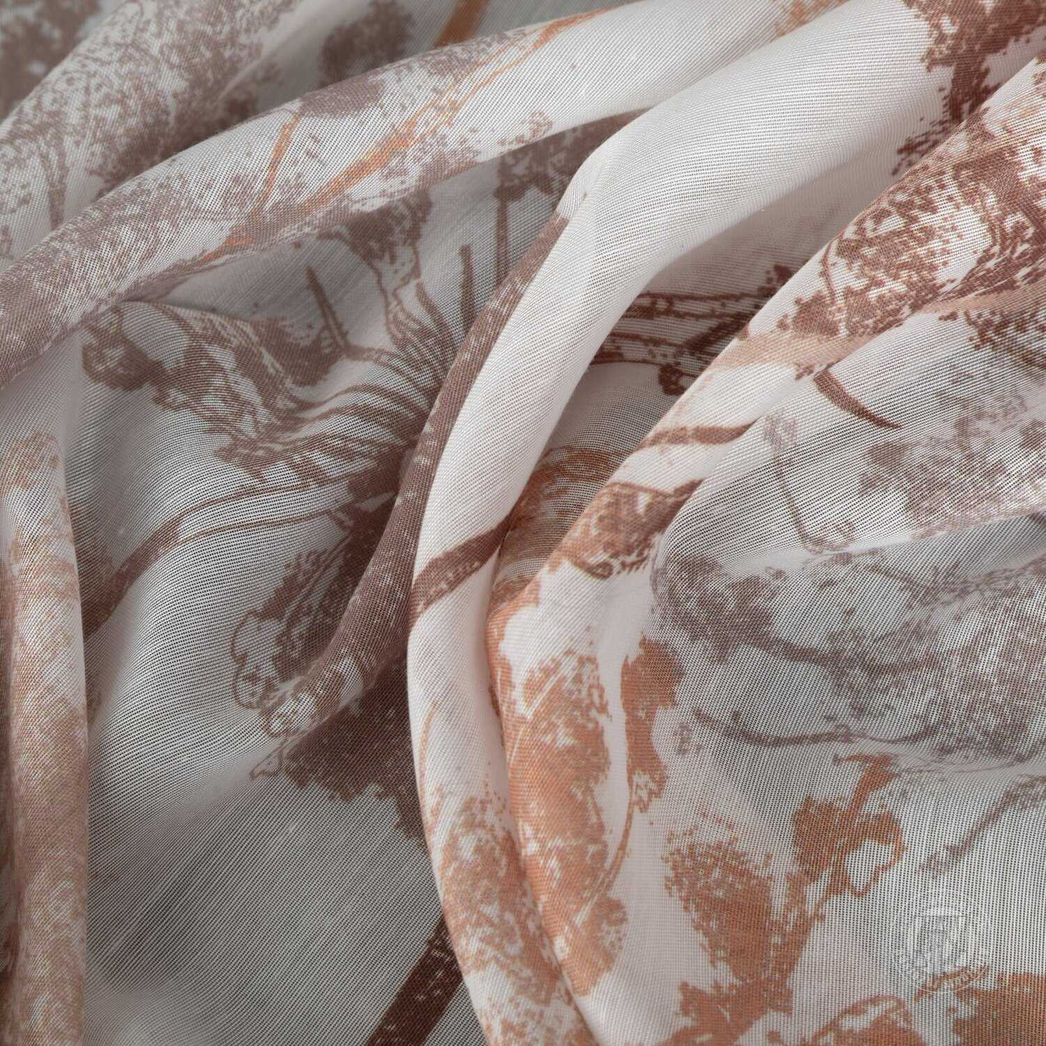 Záclona metráž 53821/BAT biela/hnedá, 285cm