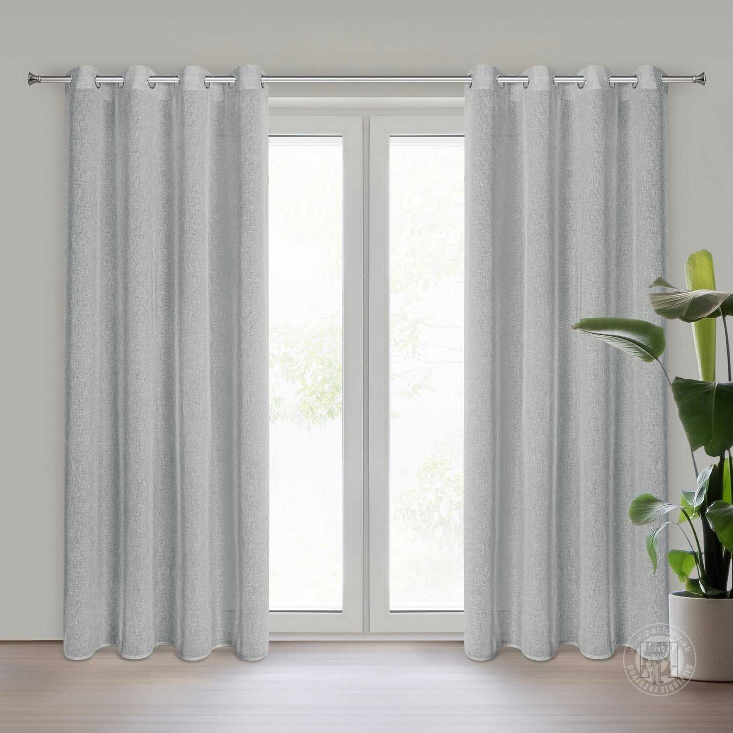 Záves ANGELICA na krúžkoch 140x250cm strieborný