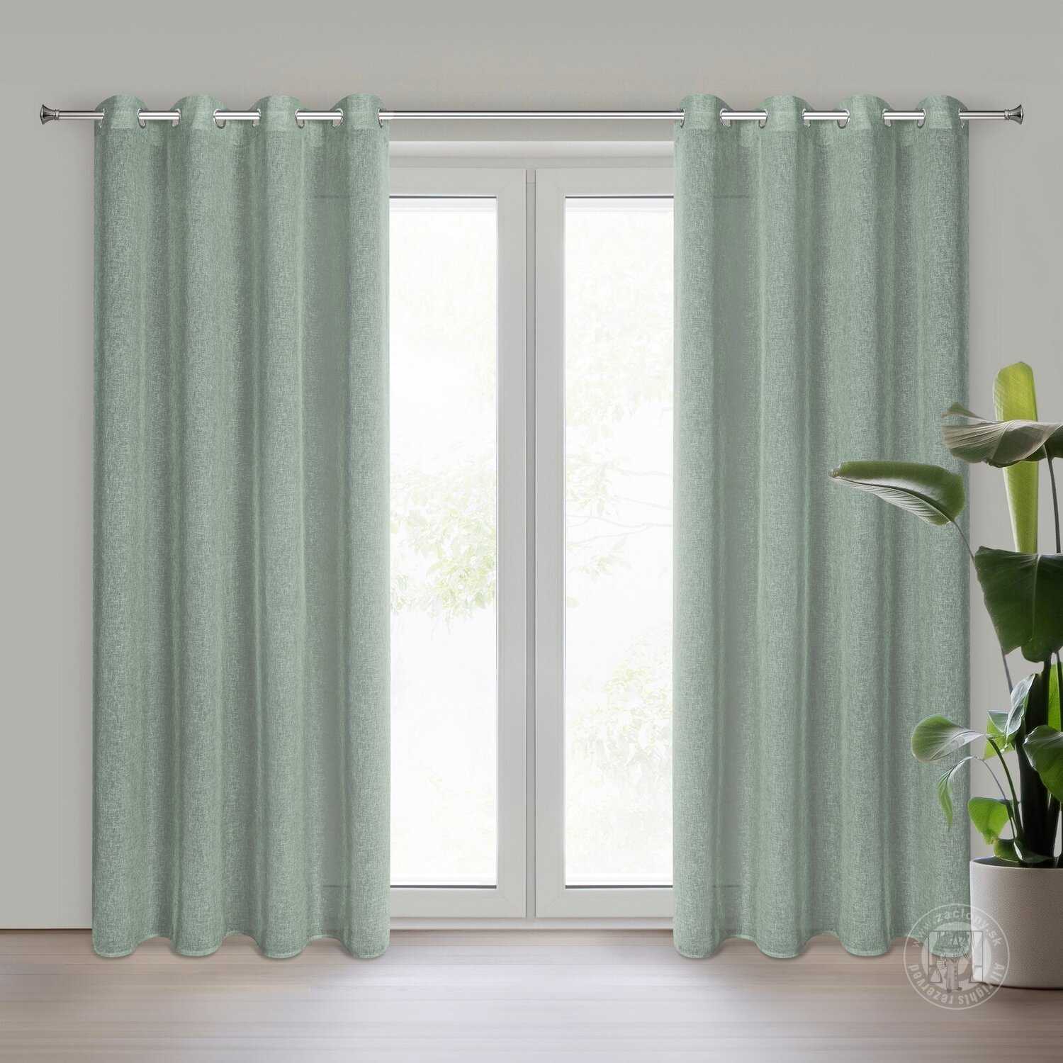 Záves ANGELICA na krúžkoch 140x250cm mätový