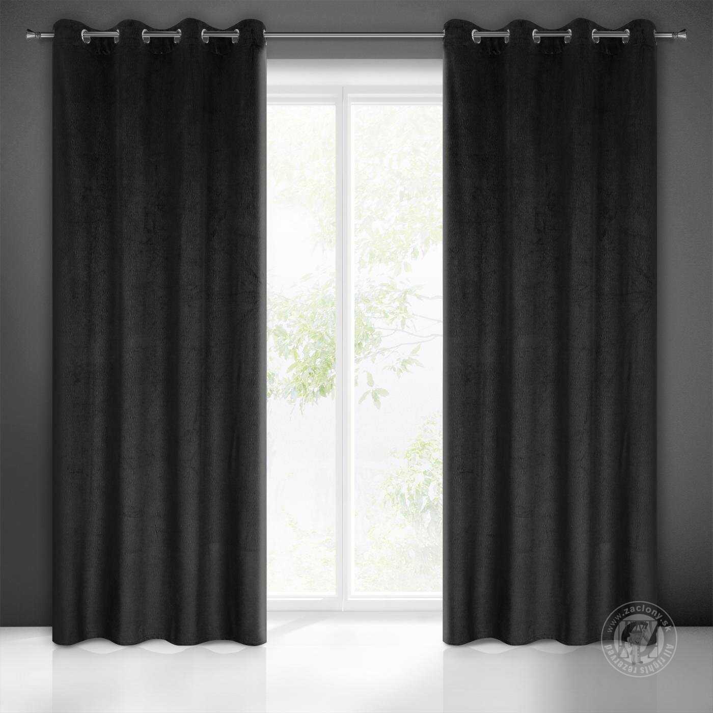 Záves LILI na krúžkoch 140x250cm čierny