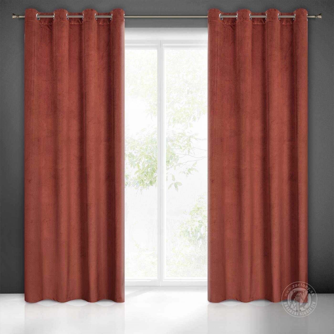 Záves LILI na krúžkoch 140x250cm tehlový