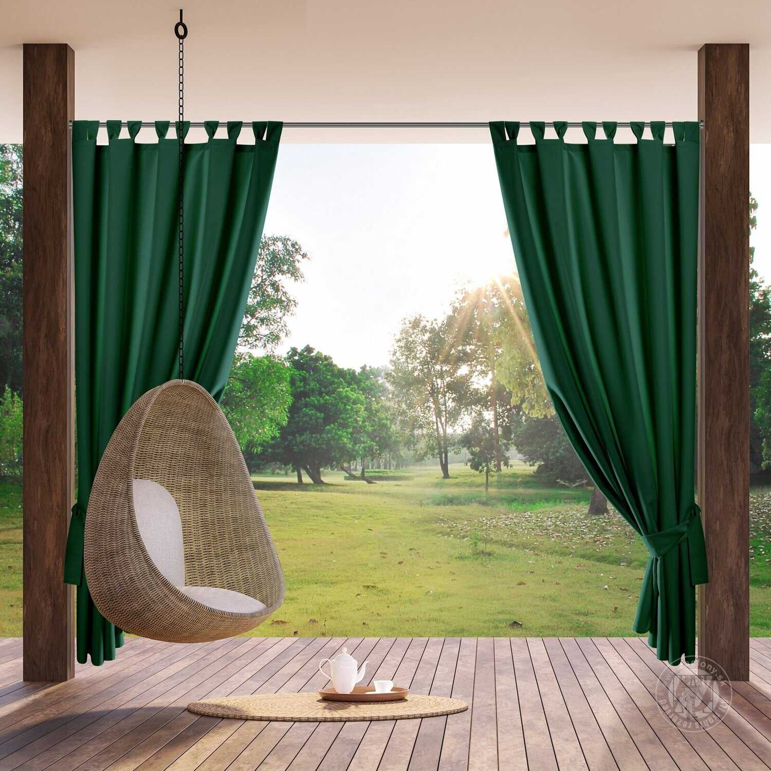 Záves na terasu GARDEN na pútkach 155x240 cm tmavozelený