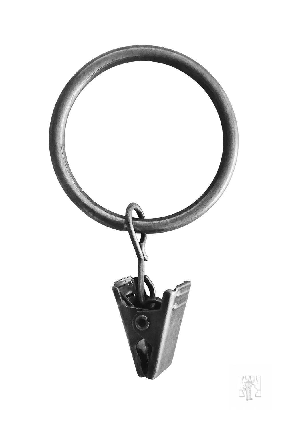 Krúžok so štipcom - strieborný 10ks