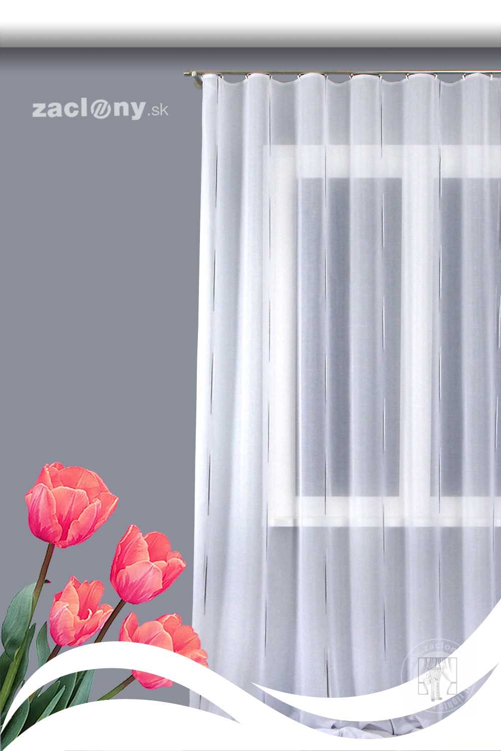 Záclona metráž 1128/810 biela