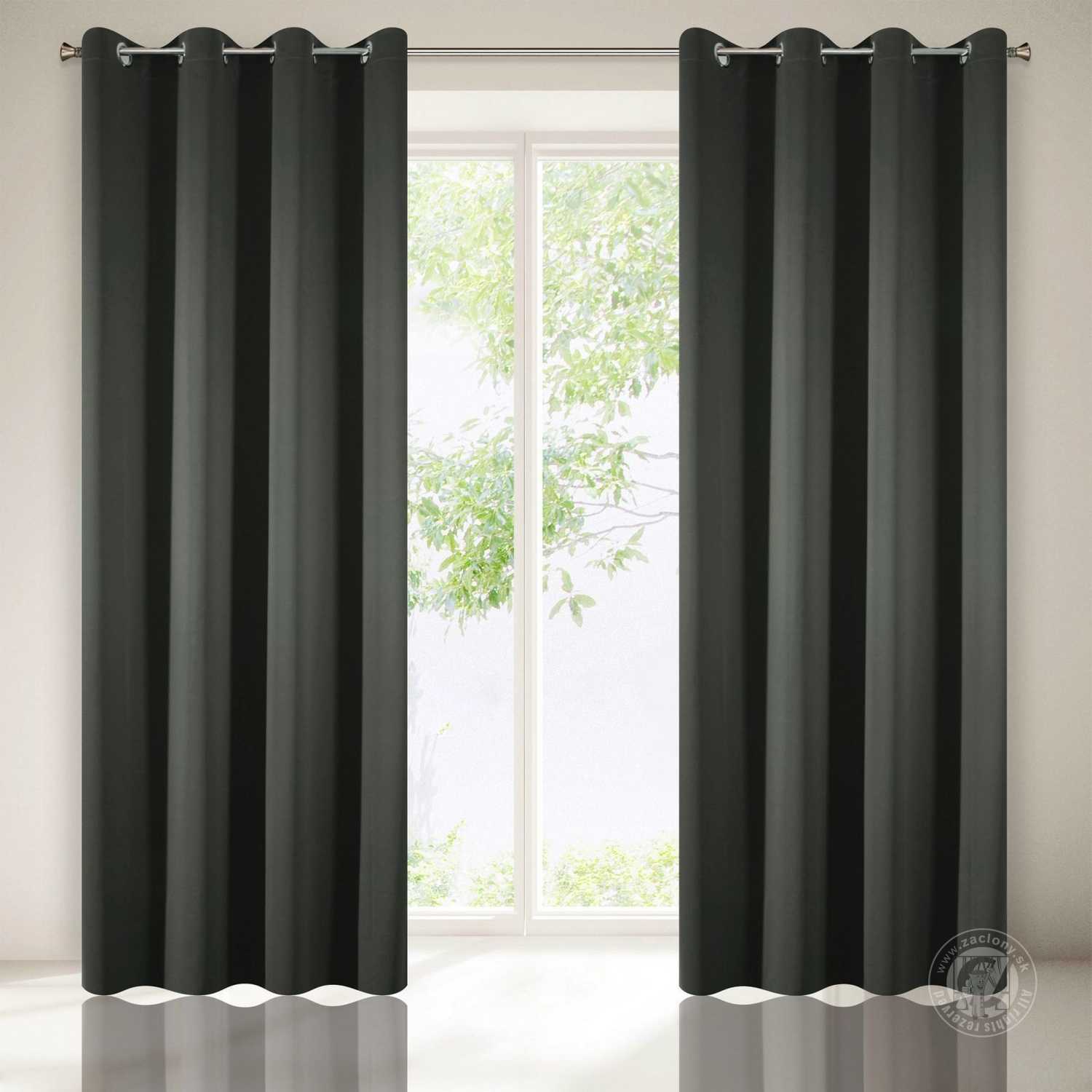 Záves PARISA na krúžkoch grafitový 135x250cm