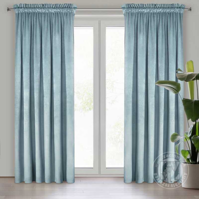 Záves MELANIE na páske bledomodrý 140x270cm