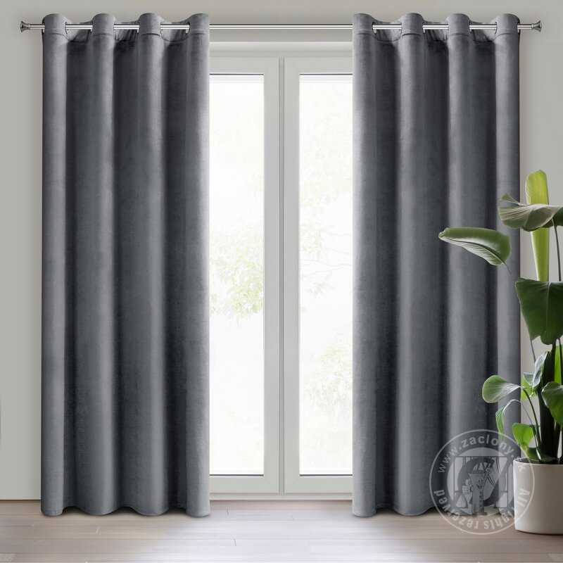 Záves MELANIE na krúžkoch grafitový 140x250cm