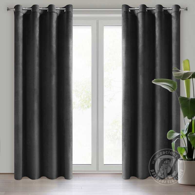 Záves MELANIE na krúžkoch čierny 140x250cm