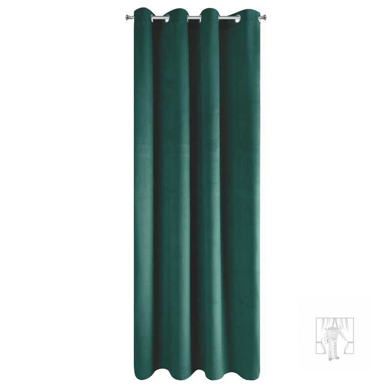 Záves PIERRE na krúžkoch tmavý tyrkysový 140x250cm