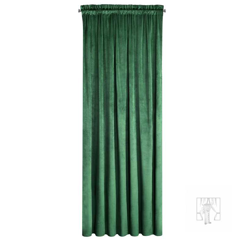 Záves PIERRE na páske tmavozelený 140x300cm