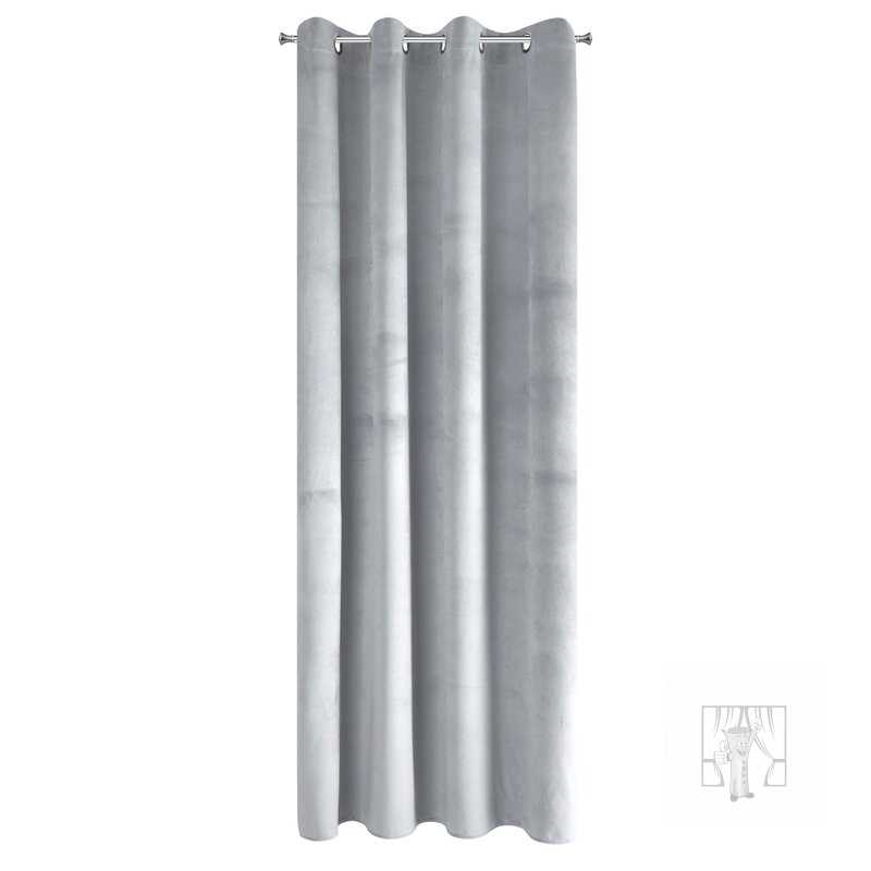Záves PIERRE na krúžkoch svetlý strieborný 140x250cm