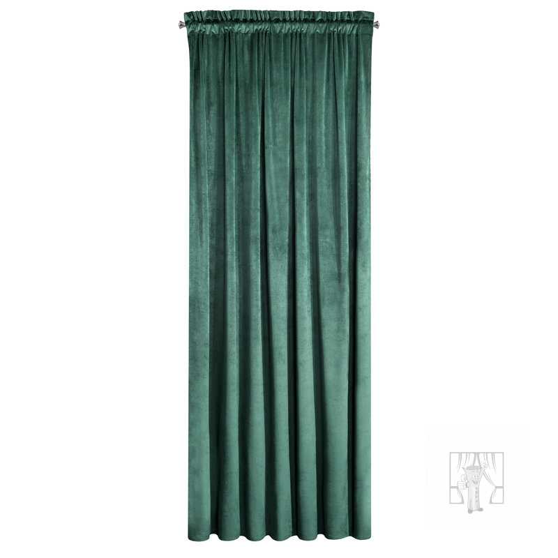 Záves PIERRE na páske tmavý tyrkysový 140x300cm