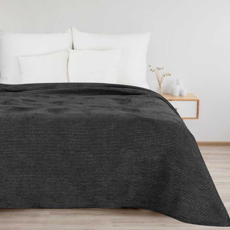 Deka AMBER s vafľovou štruktúrou 200x220cm čierna