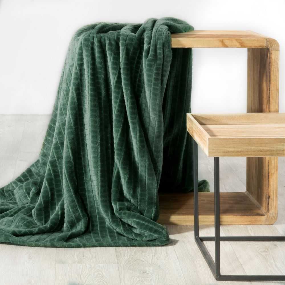 Deka z mikroflanelu CINDY2 200x220cm tmavozelená