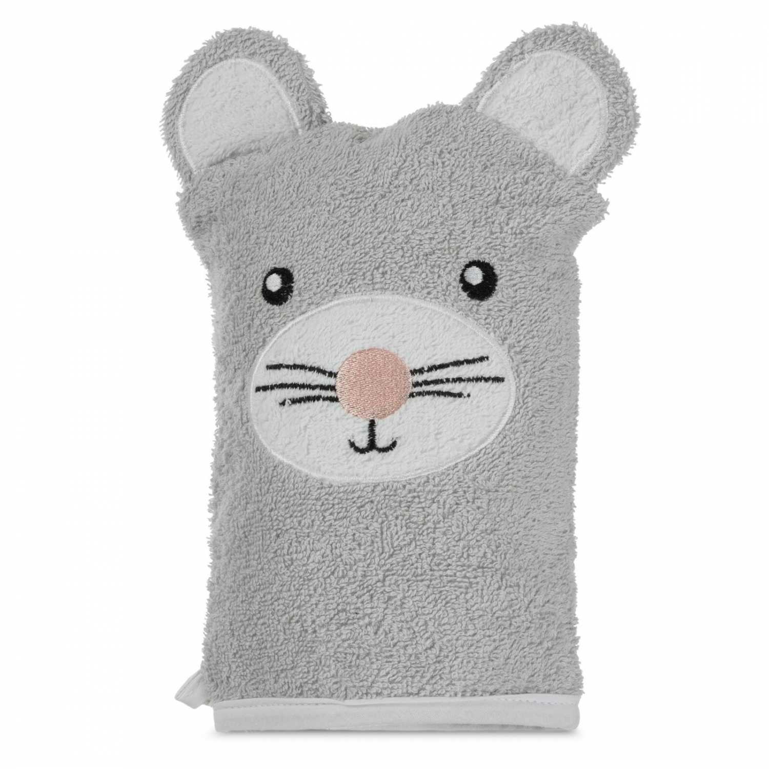 Detský uterák BABY 15x21cm strieborný s myškou