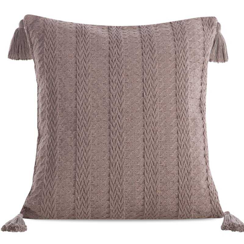 Obliečka na vankúš BOHO so strapcami 45x45cm hnedá