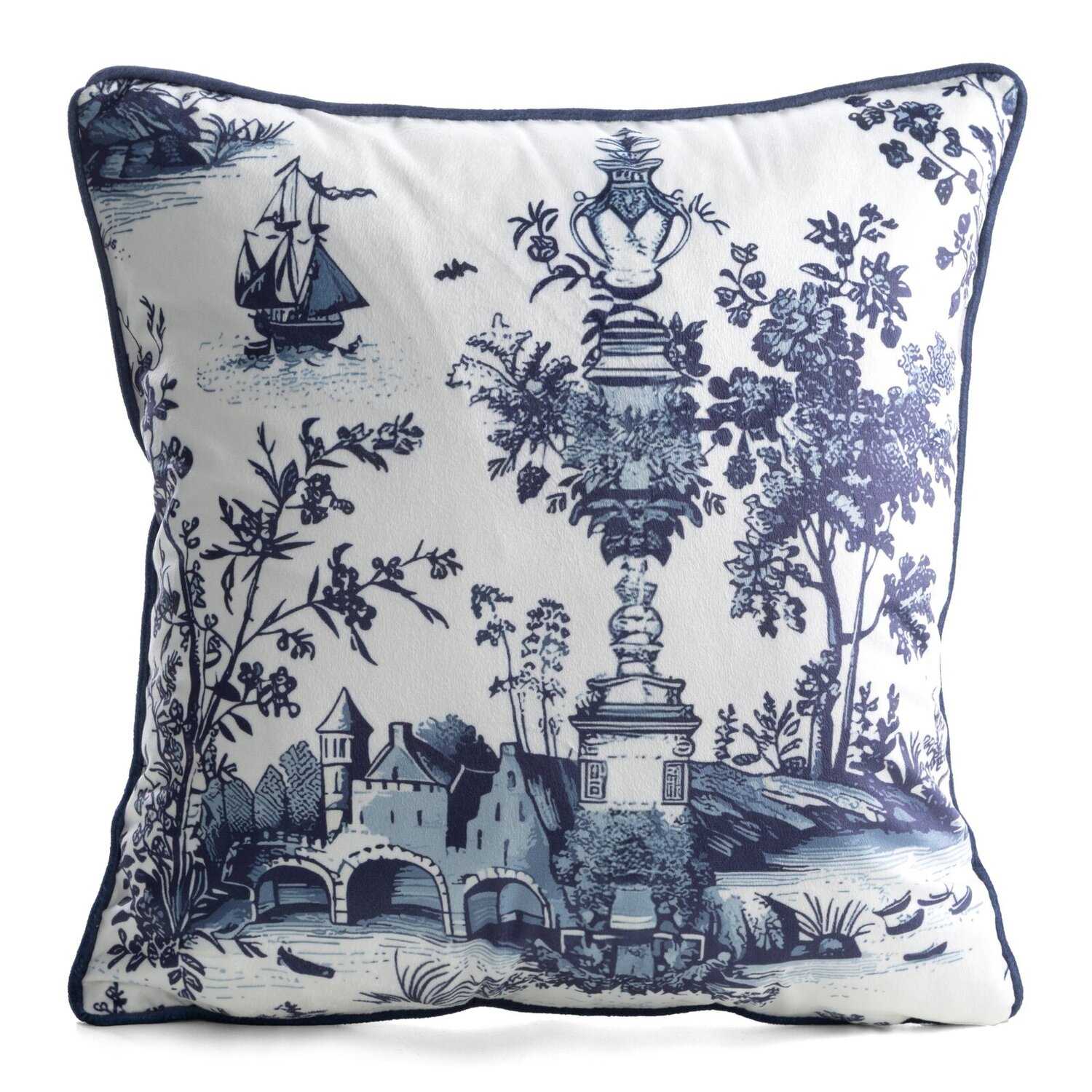 Obliečka na vankúš VELVET208 45x45cm biela/granátová