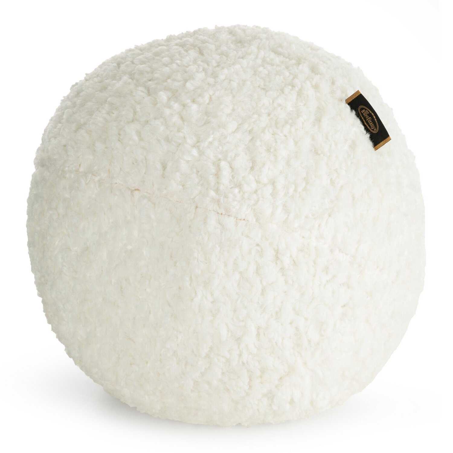 Vankúš guľa BUKLA ∅ 24 cm biely