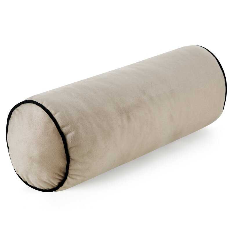 Vankúš valec GAJA5 s lemovaním 15x45 cm béžový