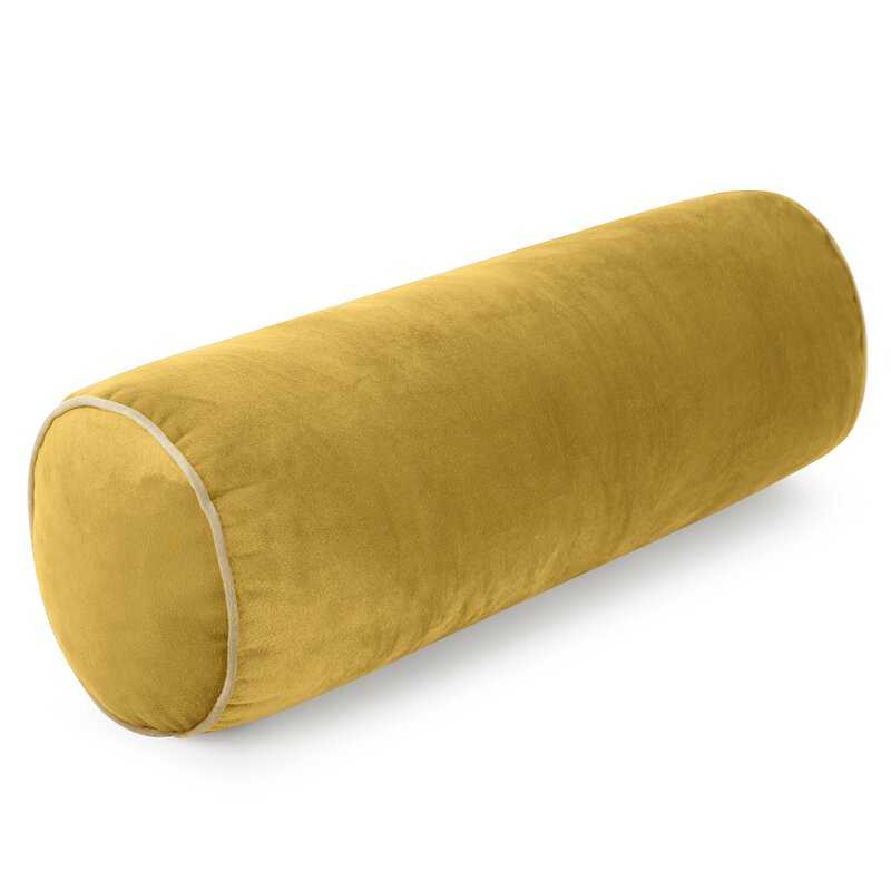 Vankúš valec GAJA5 s lemovaním 15x45 cm horčicový