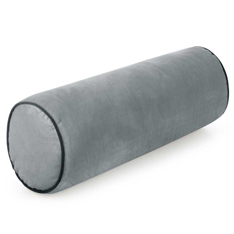 Vankúš valec GAJA5 s lemovaním 15x45 cm strieborný