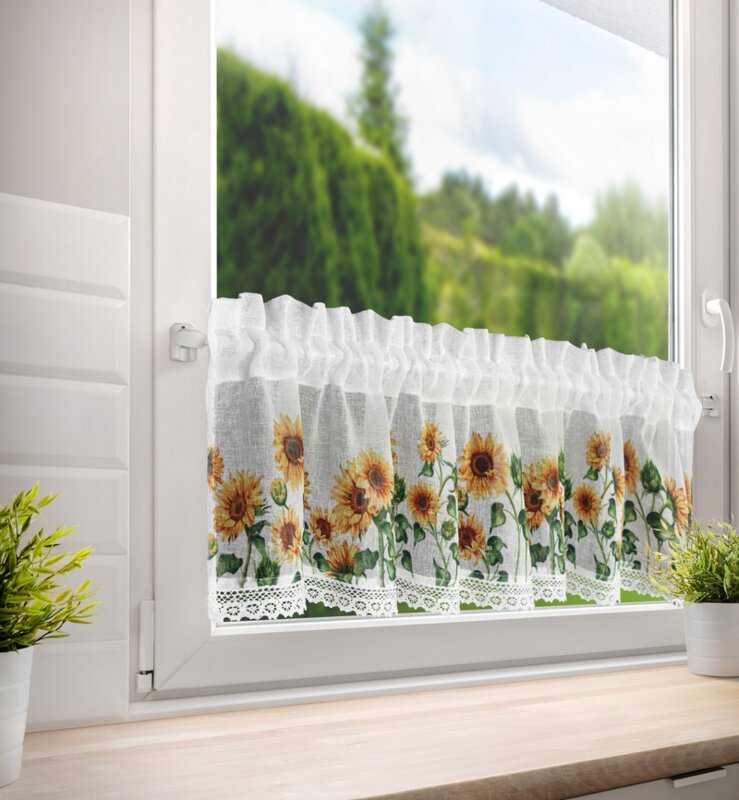 Vitrážová záclona HELIA slnečnicový motív 30x150cm