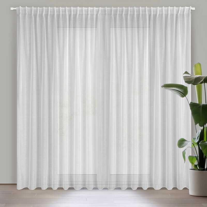 Záclona BELISSA na flex páske biela 300x300 cm