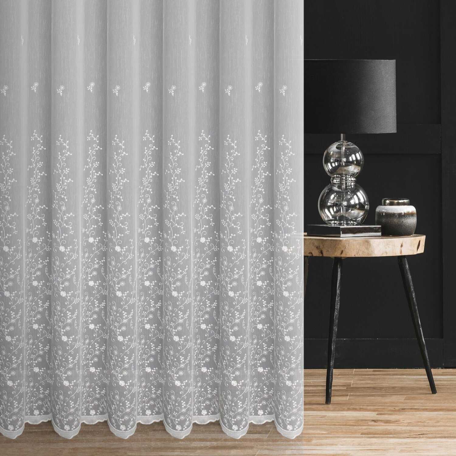 Záclona metráž 15369 biela, 280cm