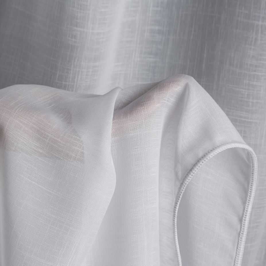 Záclona metráž LINEN biela, 300cm