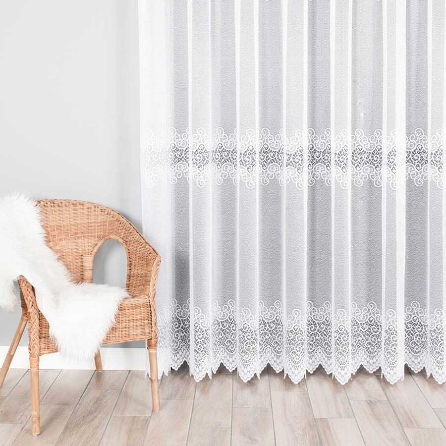 Žakarová záclona metráž VIOLETTA 001539/001 biela, 250cm