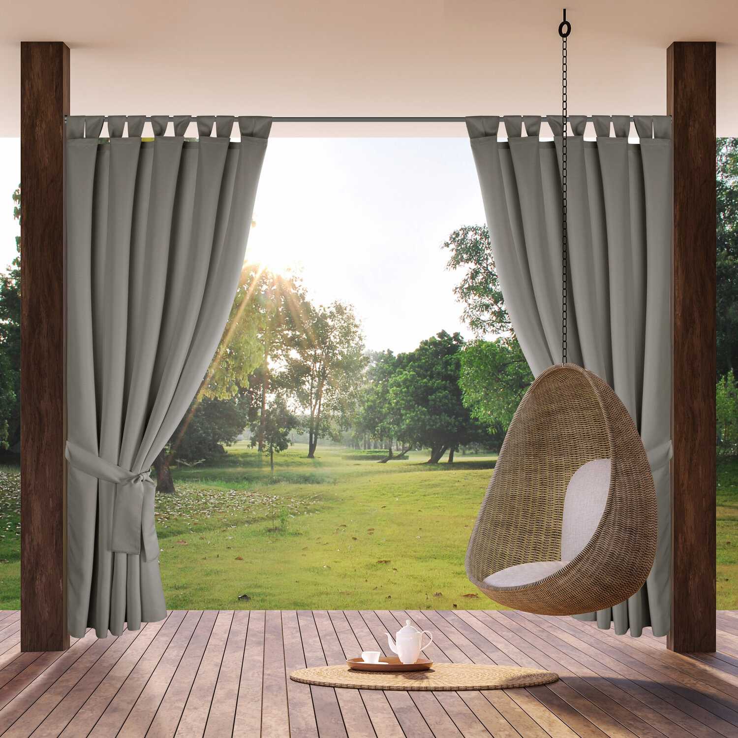 Záves na terasu GARDEN2 na pútkach 155x220 cm strieborný
