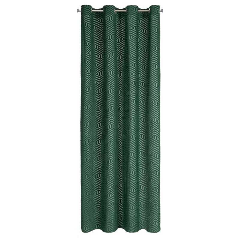 Záves PIERRE CARDIN INGA na krúžkoch tmavozelený 140x250cm