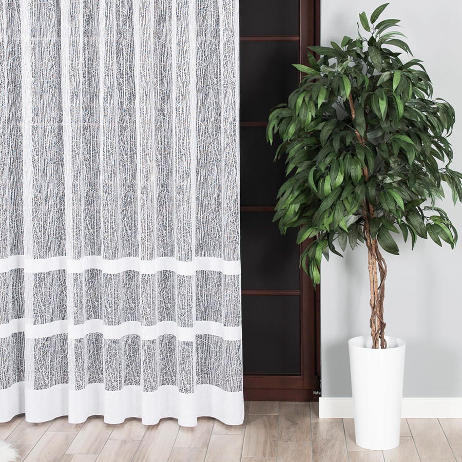 Záclona metráž 018352 biela, 180 cm 180